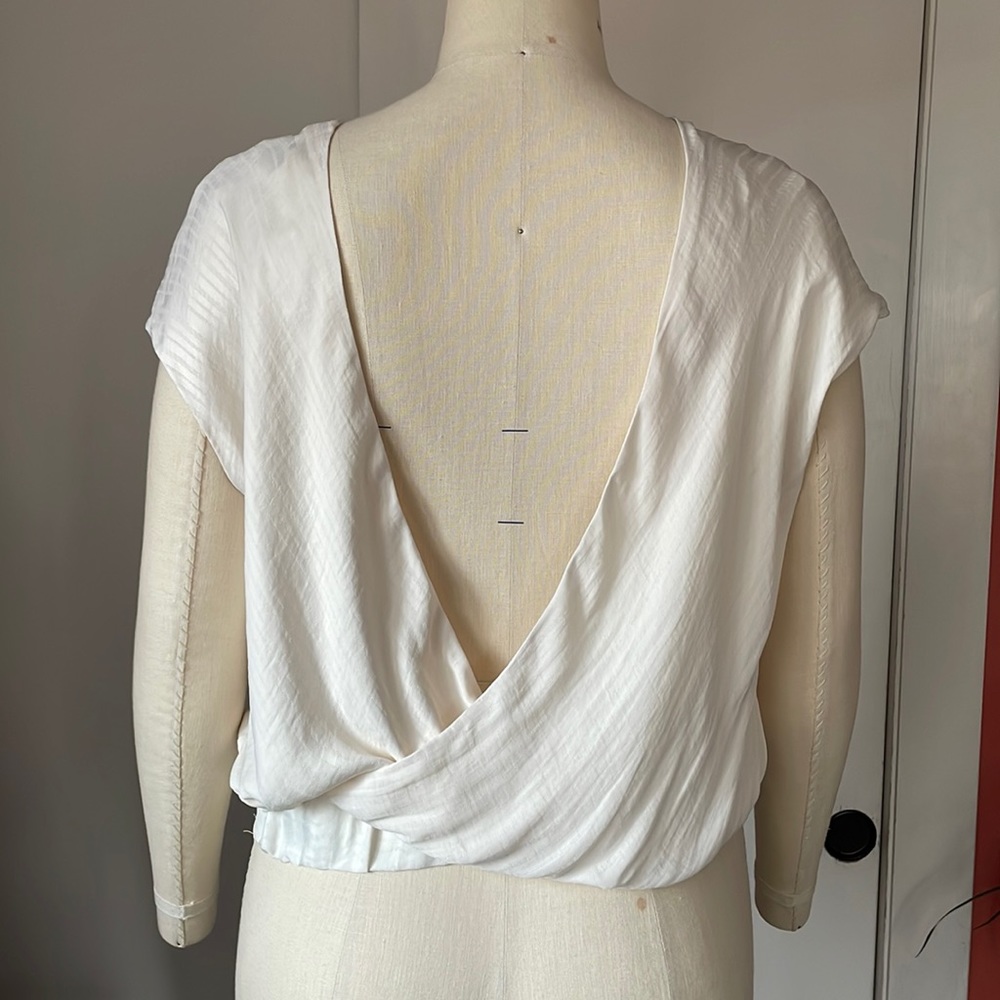 Anthropology open back blouse